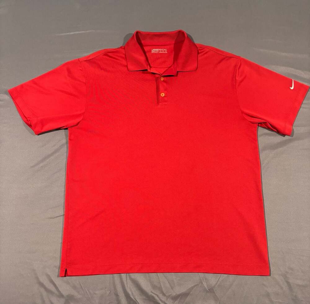 Nike Golf Dri-FIT Red Short Sleeve Performance Polo Shirt Men's XL